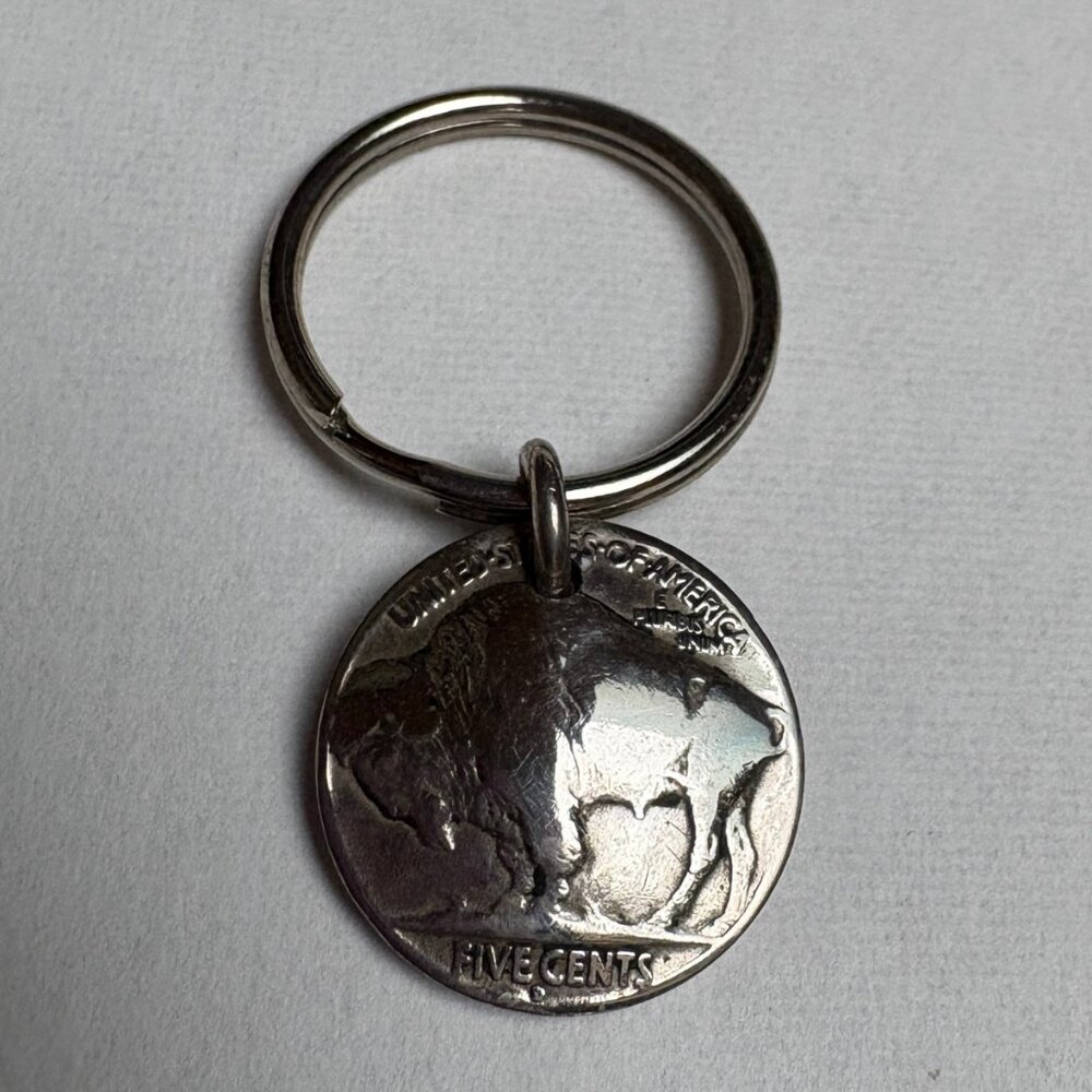 Made From Coins Buffalo Nickel Keyring – Handcrafted Artisan Design – NWOT